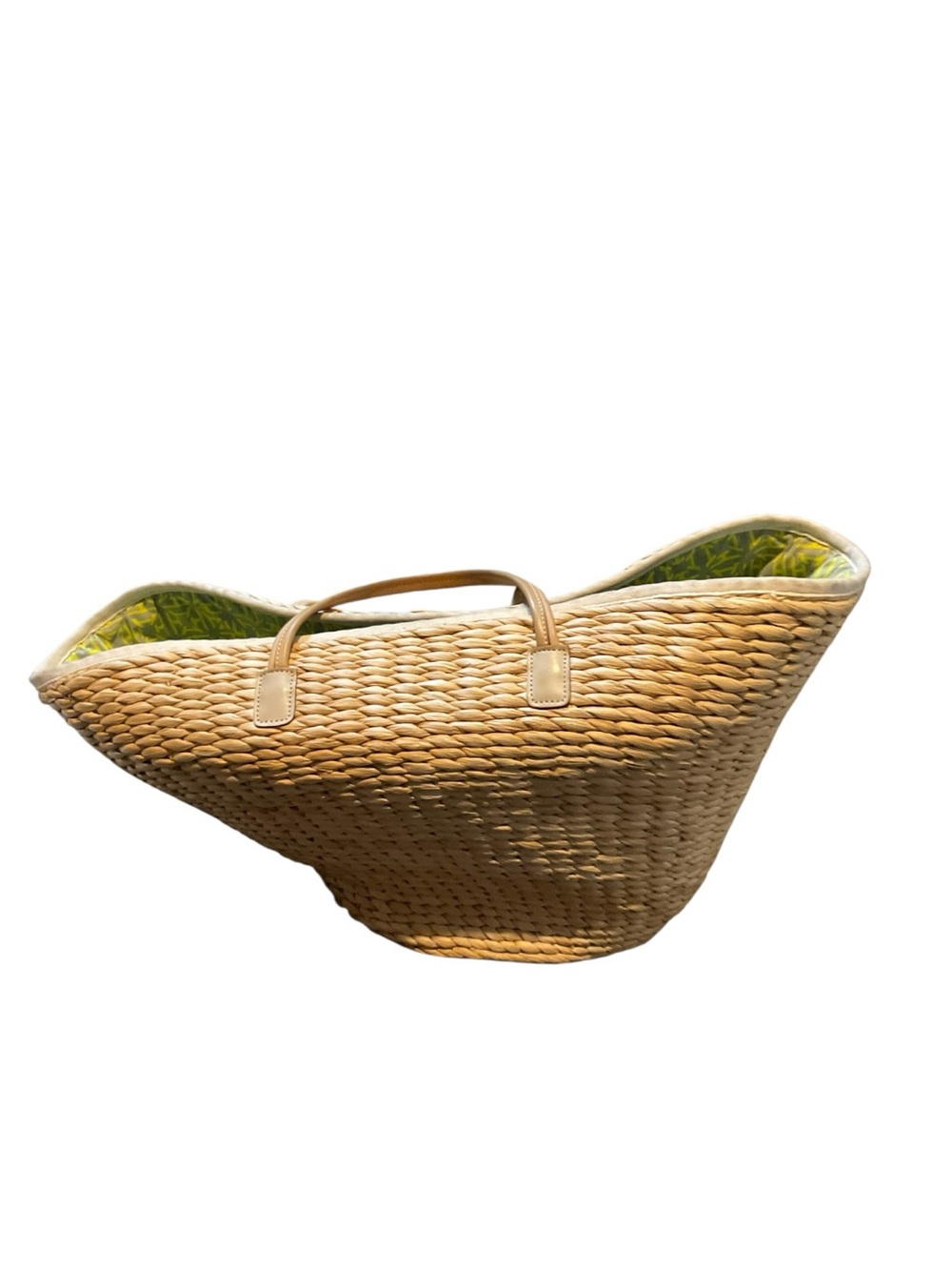 India Hicks Natural Straw Tote with Neon Yellow & Deep Red Tassel - Picture 7 of 16